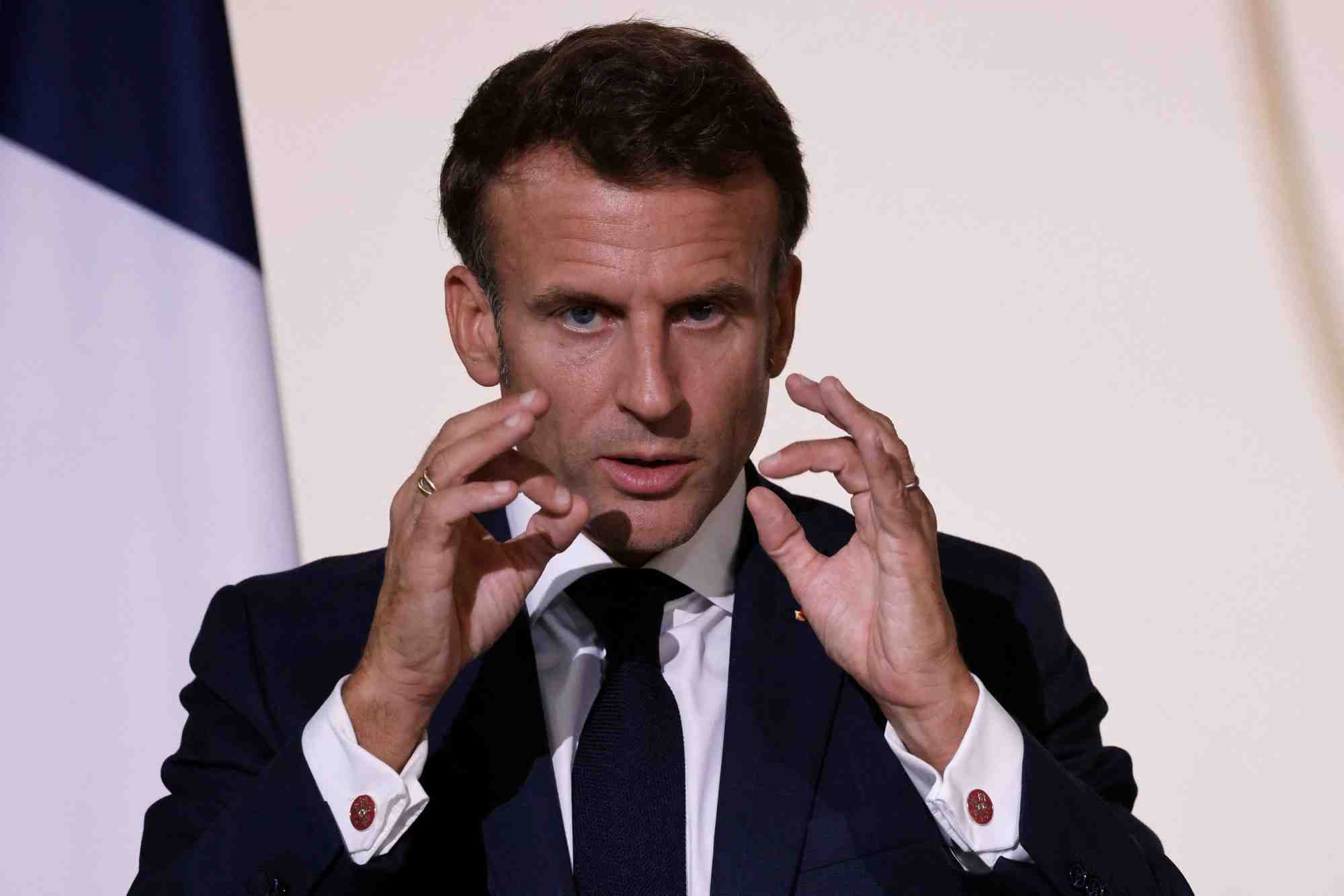 Photo d'archives: le president emmanuel macron prononce un discours a paris