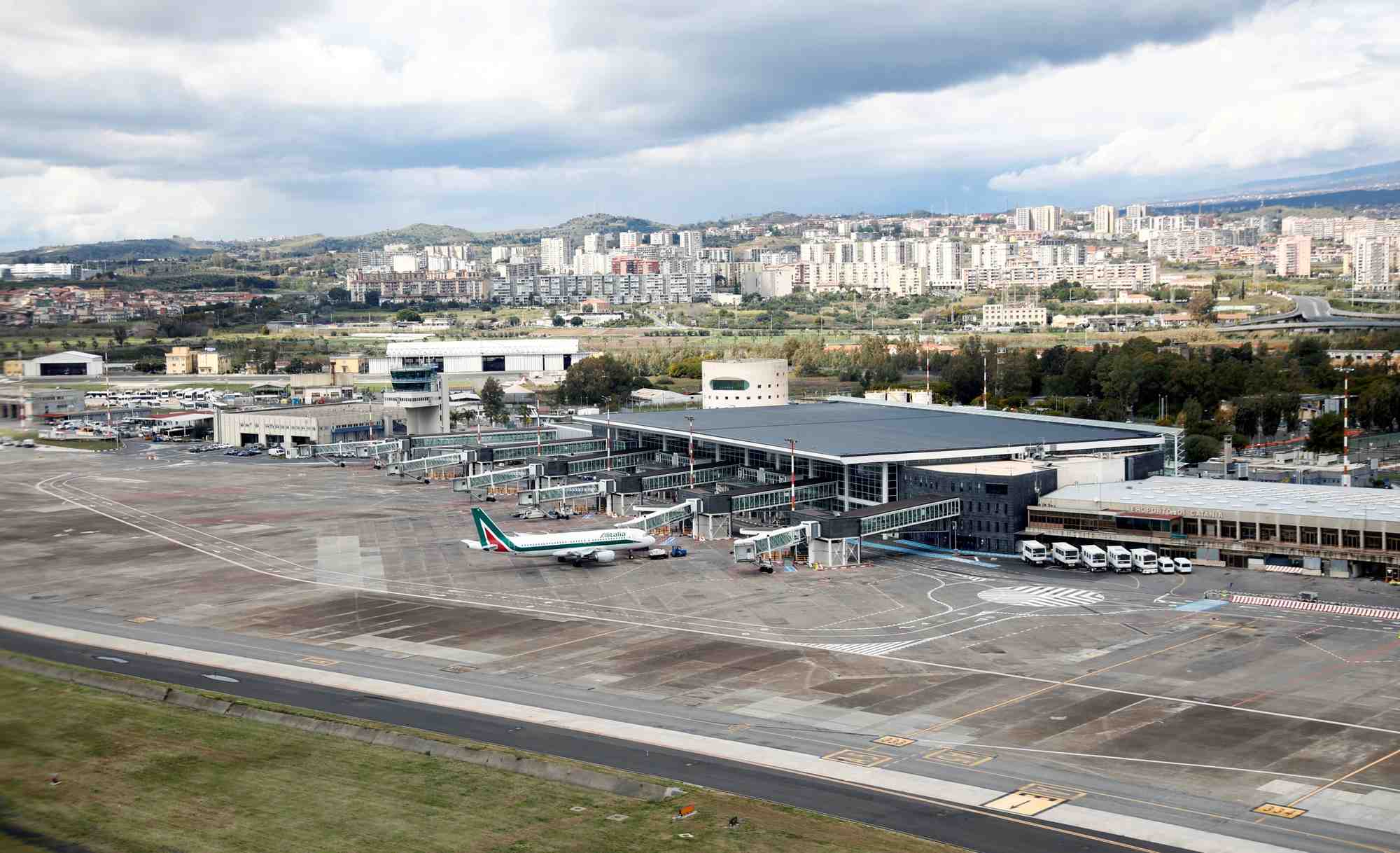 L'aeroport de catane-fontanaross a catane, en italie