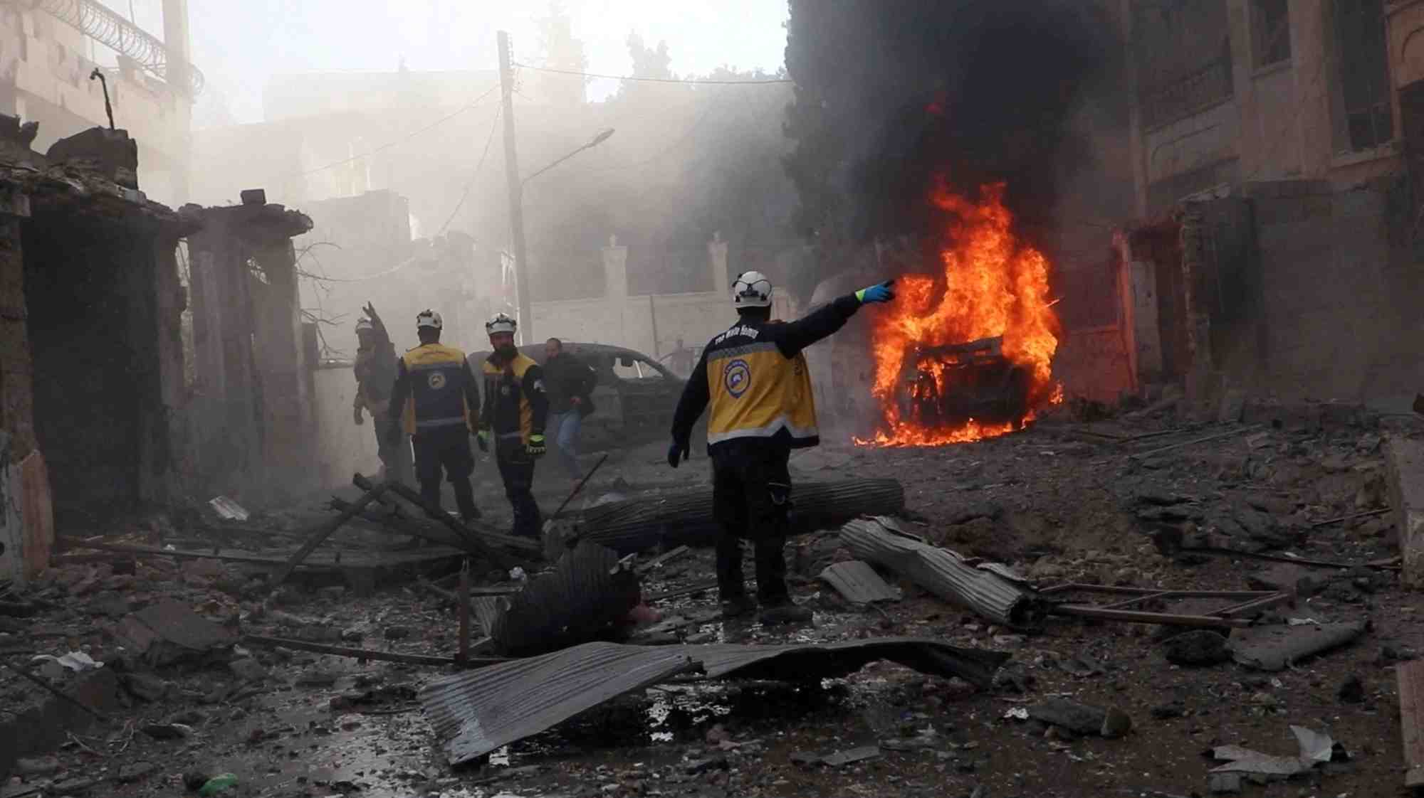 Consequences de ce que les casques blancs appellent une frappe, a idlib