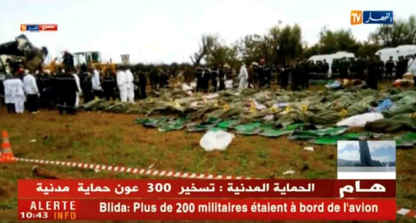 Un avion de transport militaire s'ecrase en algerie, 257 morts, selon la tv nationale