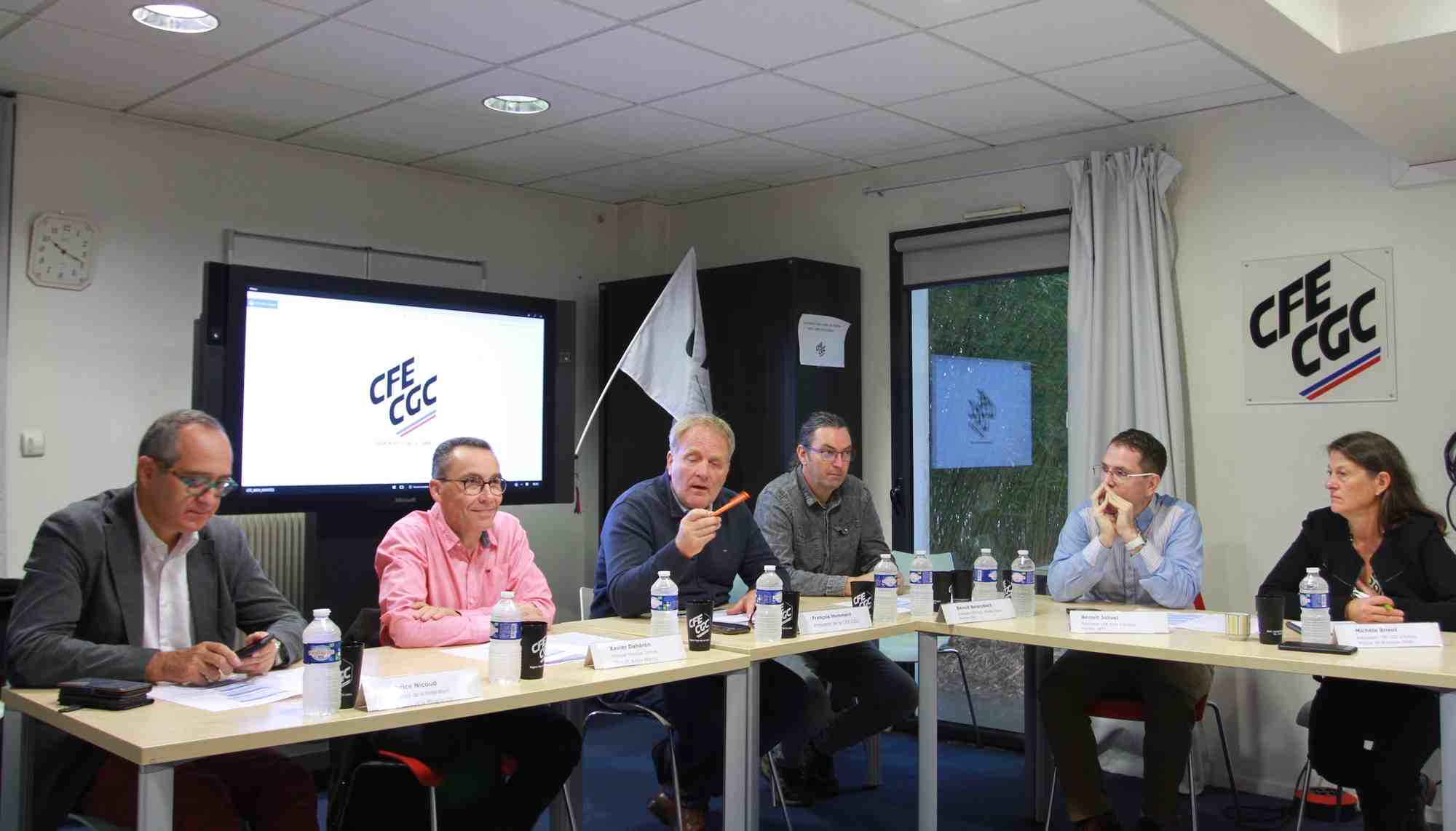 Le premier syndicat de la filière aéronautique CFE-CGC, tous collèges confondus, était à Nantes (Loire-Atlantique), mercredi 18 octobre.