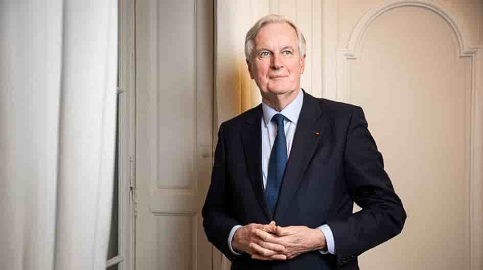 Michel Barnier, dans ses bureaux de l’hôtel de Cassini, jeudi 13 février 2025 à Paris.