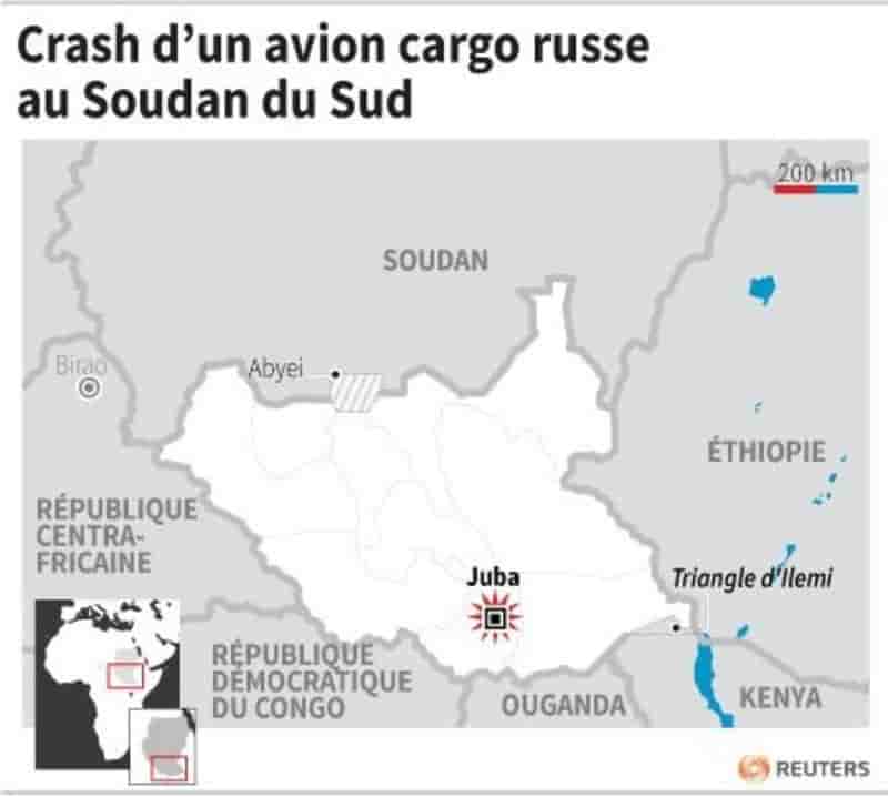 Crash d’un avion cargo russe au soudan du sud
