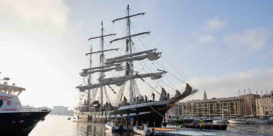 Le « Belem », le dernier trois-mâts français, amènera la flamme olympique d’Athènes à Marseille le 8 mai 2024.