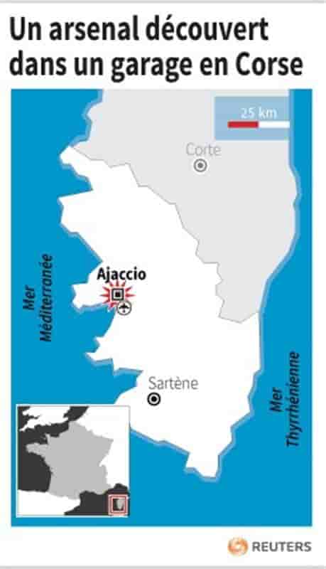 Une cache d'armes découverte dans un garage d'Ajaccio