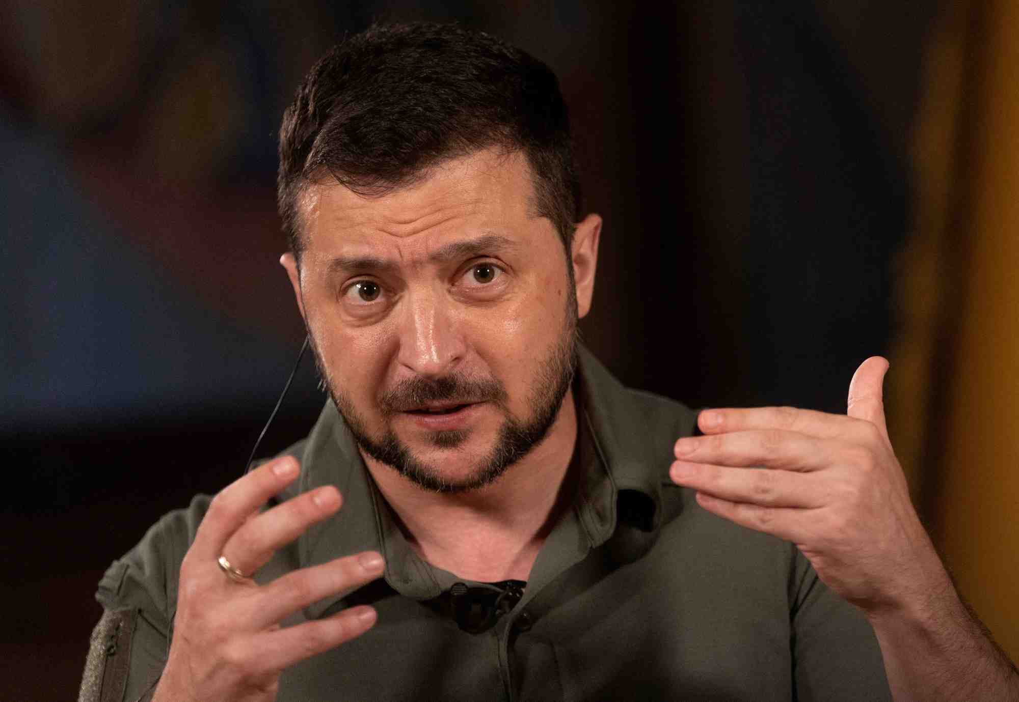 Le president de l'ukraine, volodimir zelensky, s'exprime lors d'une interview avec reuters