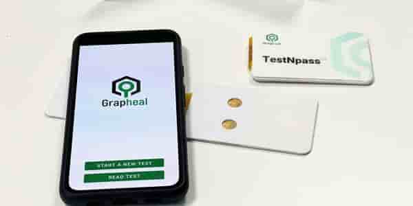 Crédit : Grapheal. Capteur développé par Grapheal permettant de réaliser des analyses de l'eau et de détecter la présence de certains PFAS, en particulier le PFAO.