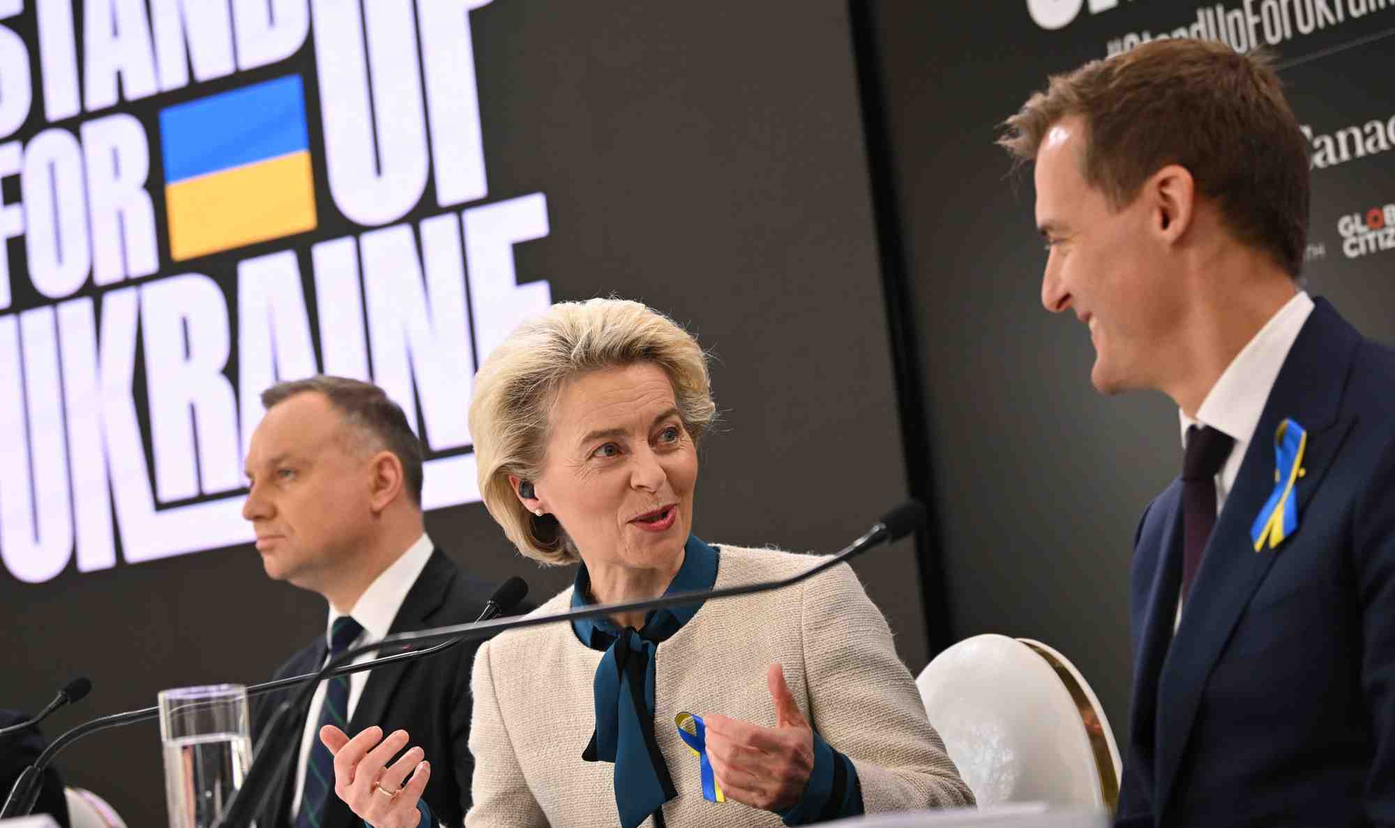 Ursula von der Leyen lors de la conférence Stand up for Ukraine.