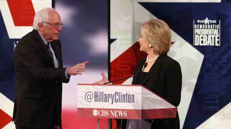 Bernie sanders attaque hillary clinton sur l'irak lors d'un debat democrate