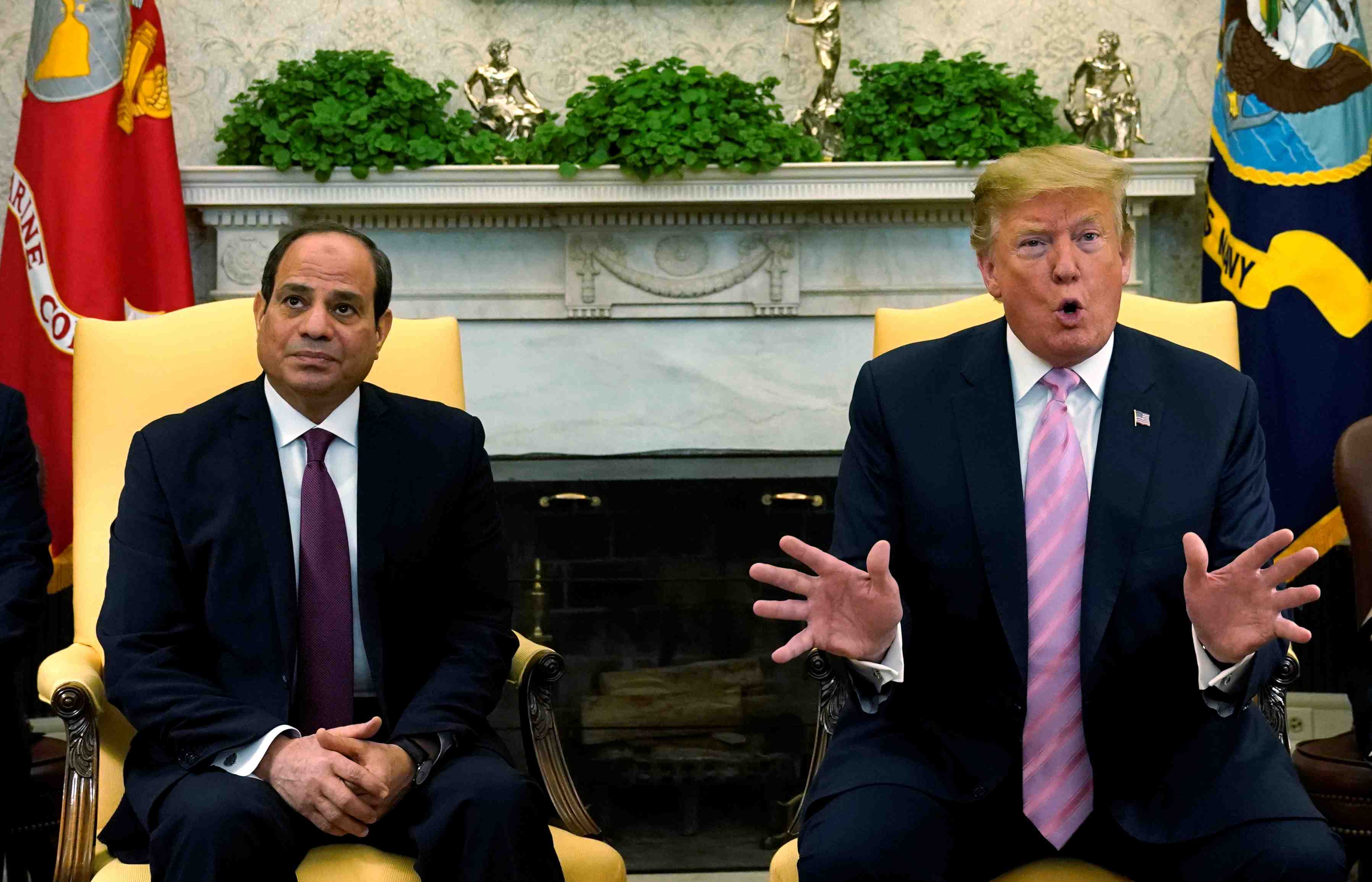 Donald trump recoit le president egyptien a la maison blanche