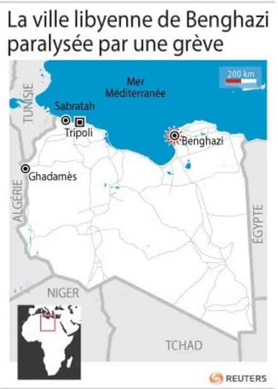 La deuxième ville de Libye, Benghazi, paralysée par une grève