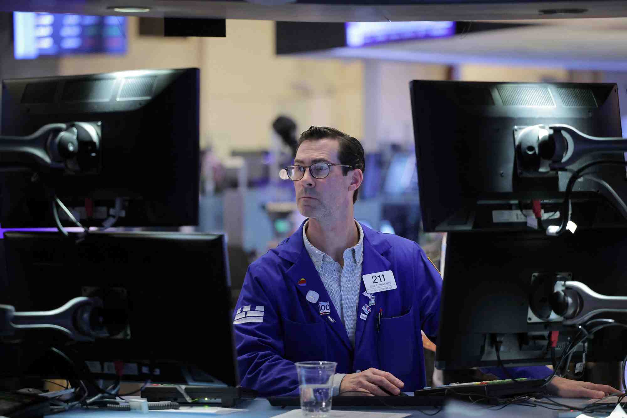 Un trader a la bourse de new york