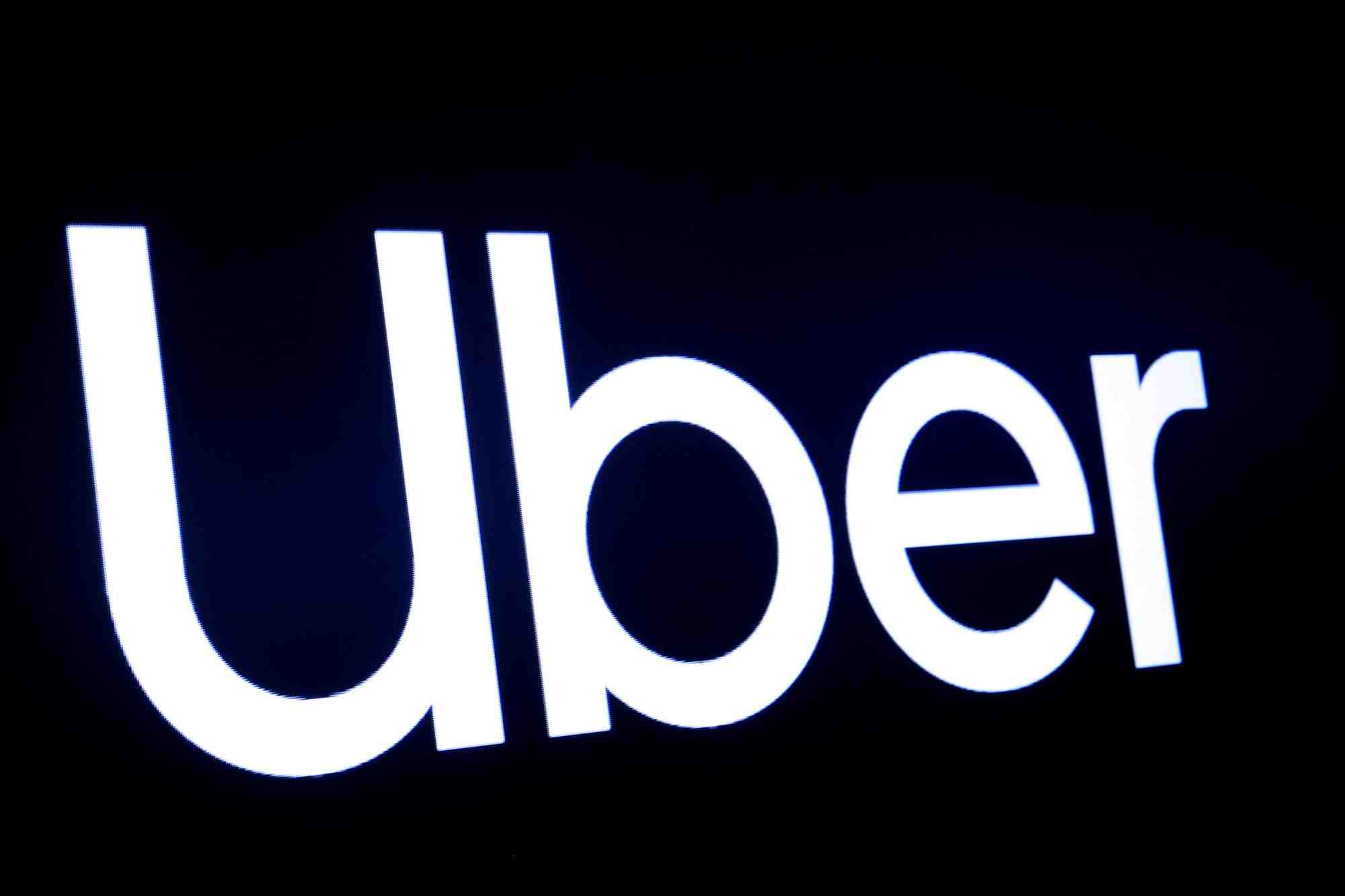Photo d'archives du logo de la societe uber technologies a la bourse de new york