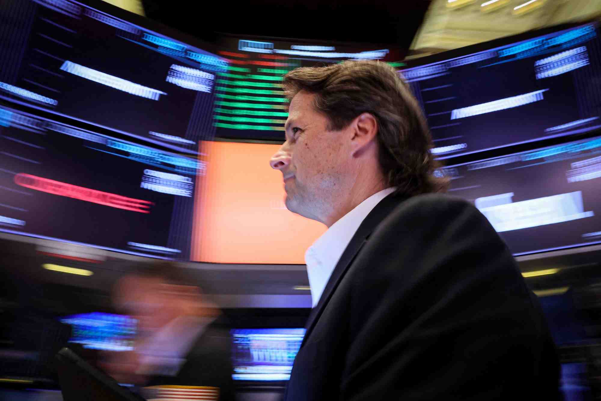Un trader a la bourse de new york (nyse)