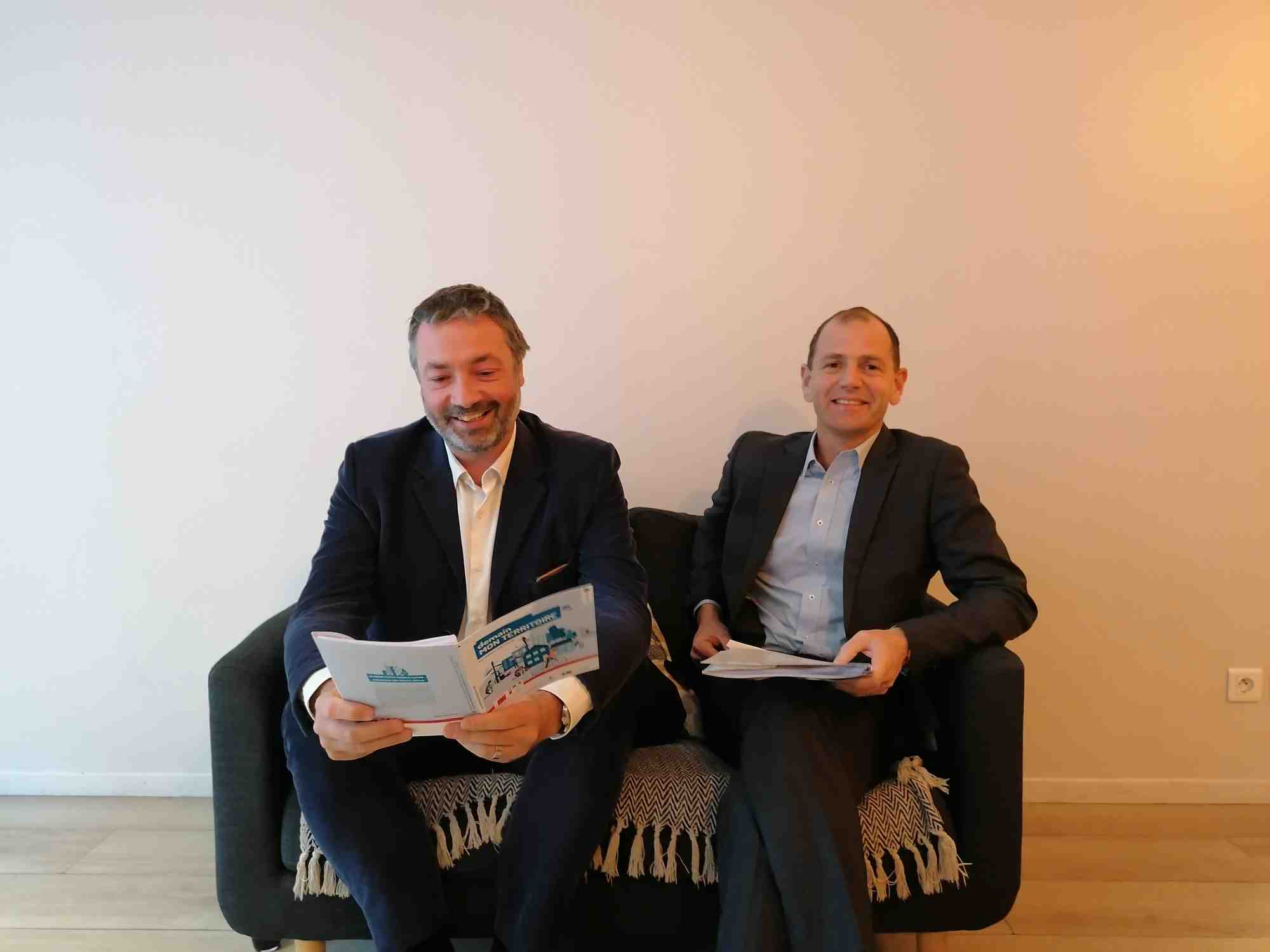 De gauche à droite : le président de l'Ademe Arnaud Leroy et le directeur général délégué Fabrice Boissier.