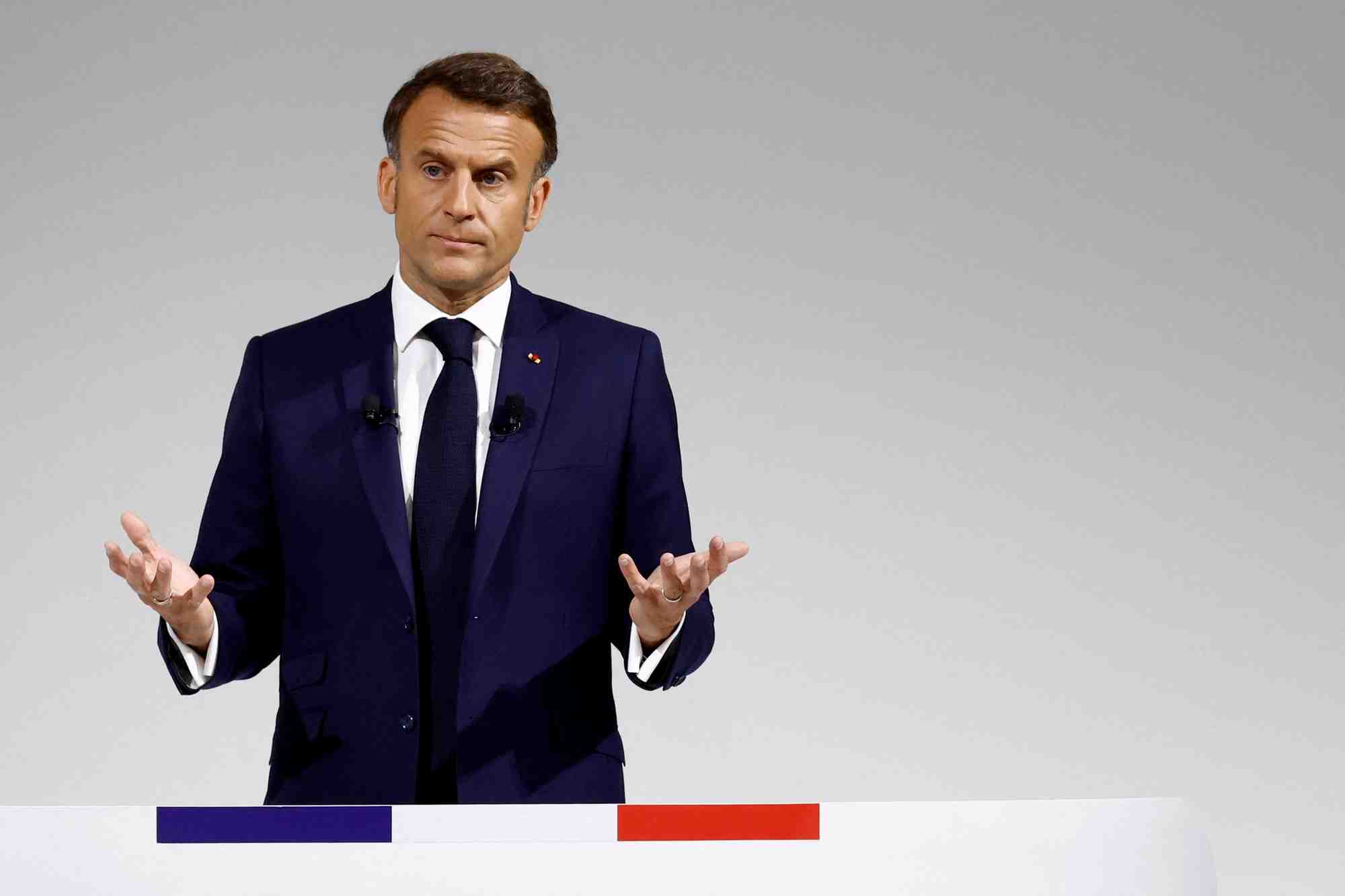 Emmanuel macron lors d'une conference de presse