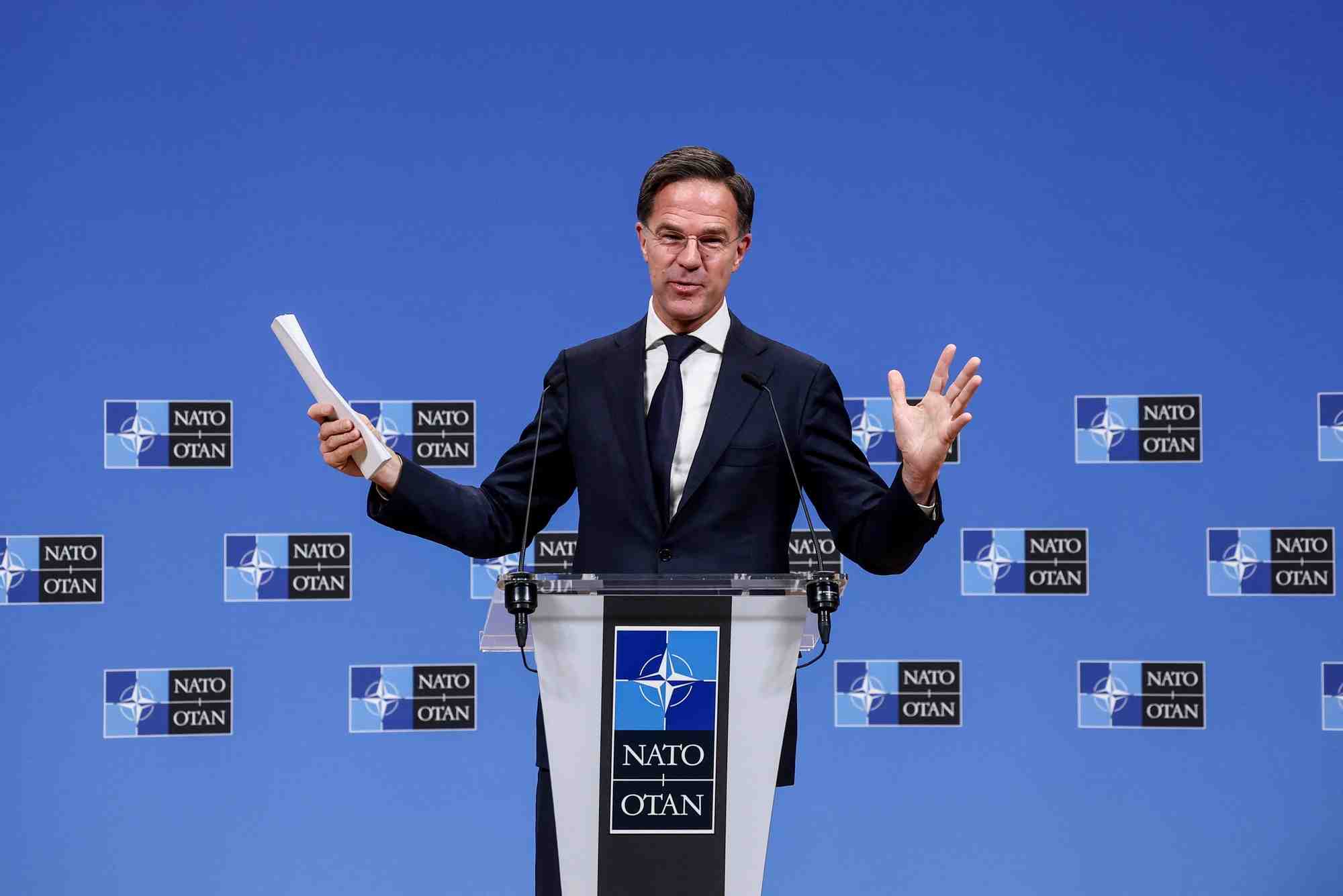 Le secretaire general de l'otan mark rutte