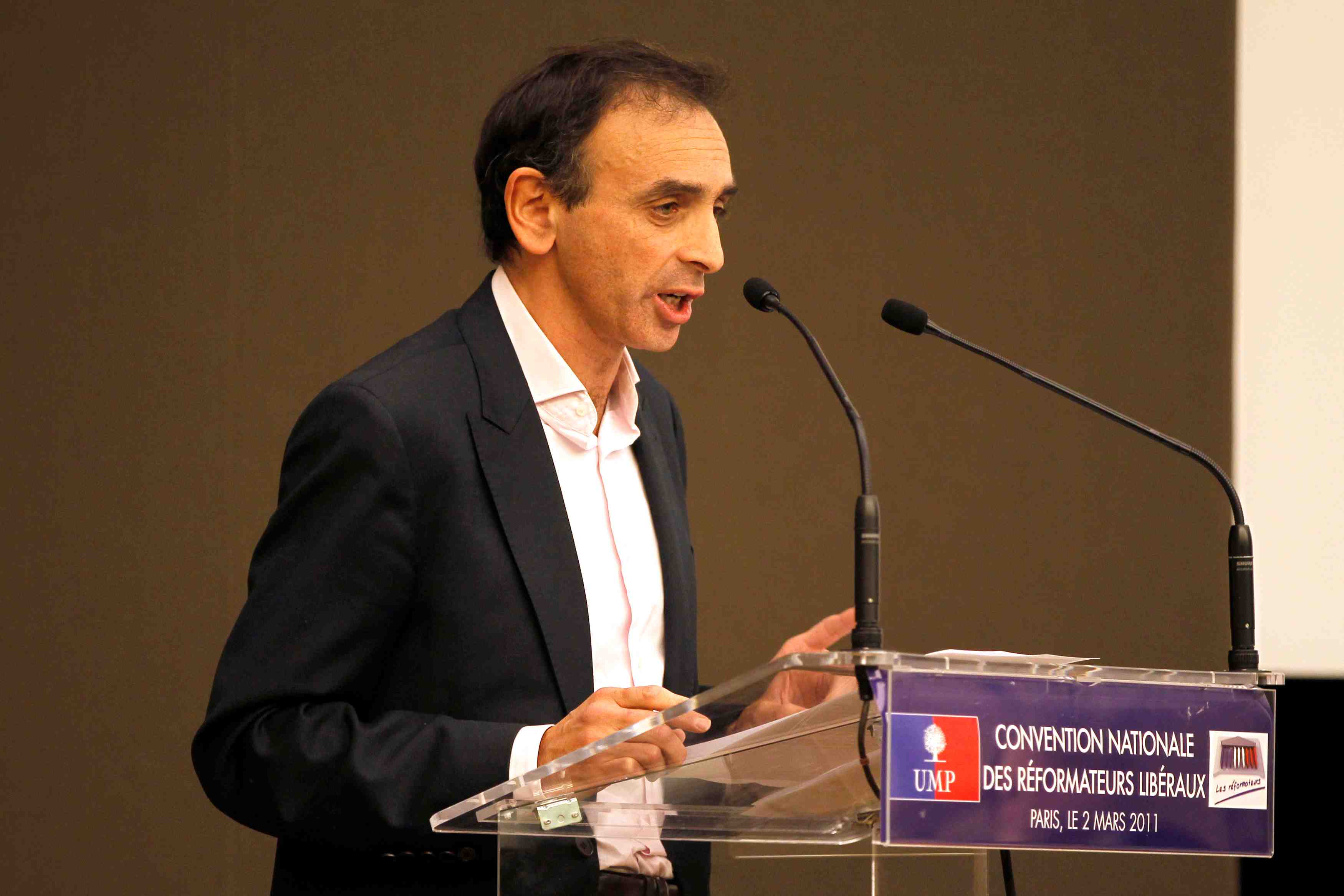 French journalist eric zemmour delivers a speech at a ump political party's conference at the national assembly in paris