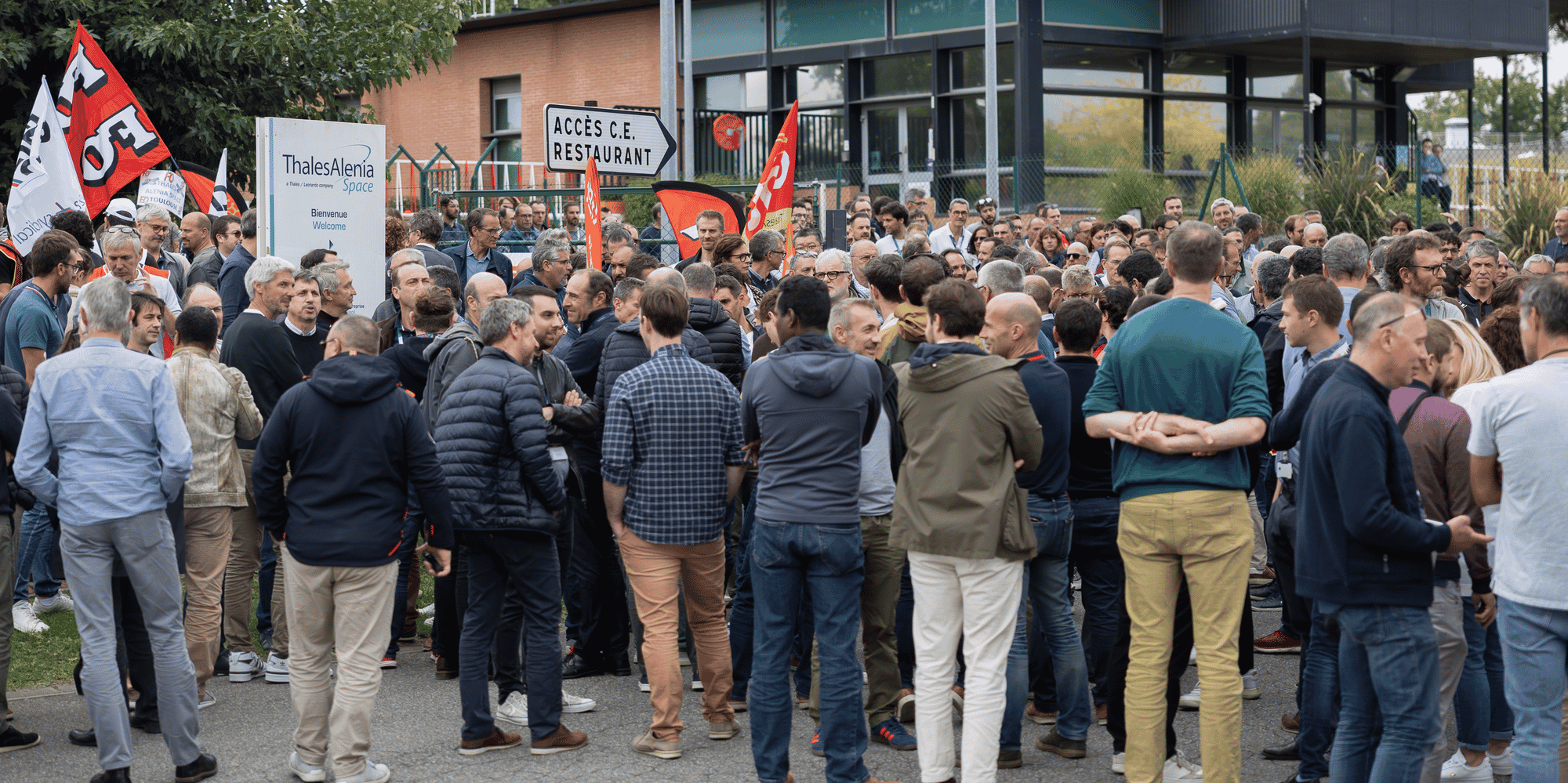 Les salariés de Thales Alenia Space ont manifesté à Toulouse ce mardi.