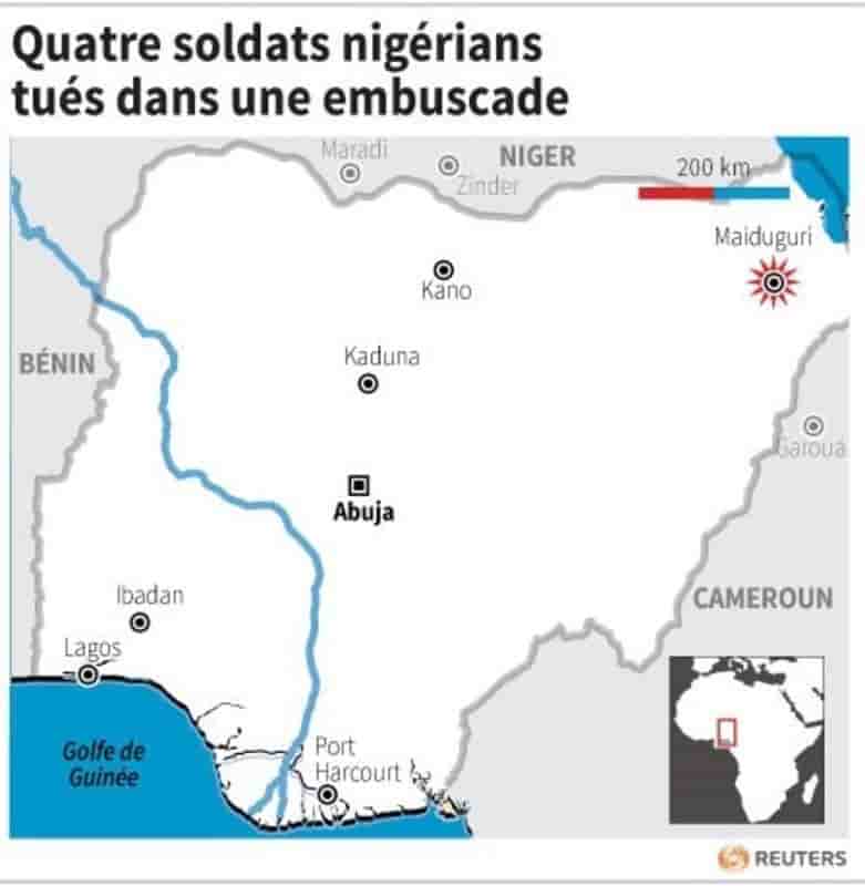 Quatre soldats nigérians tués dans une embuscade de Boko Haram
