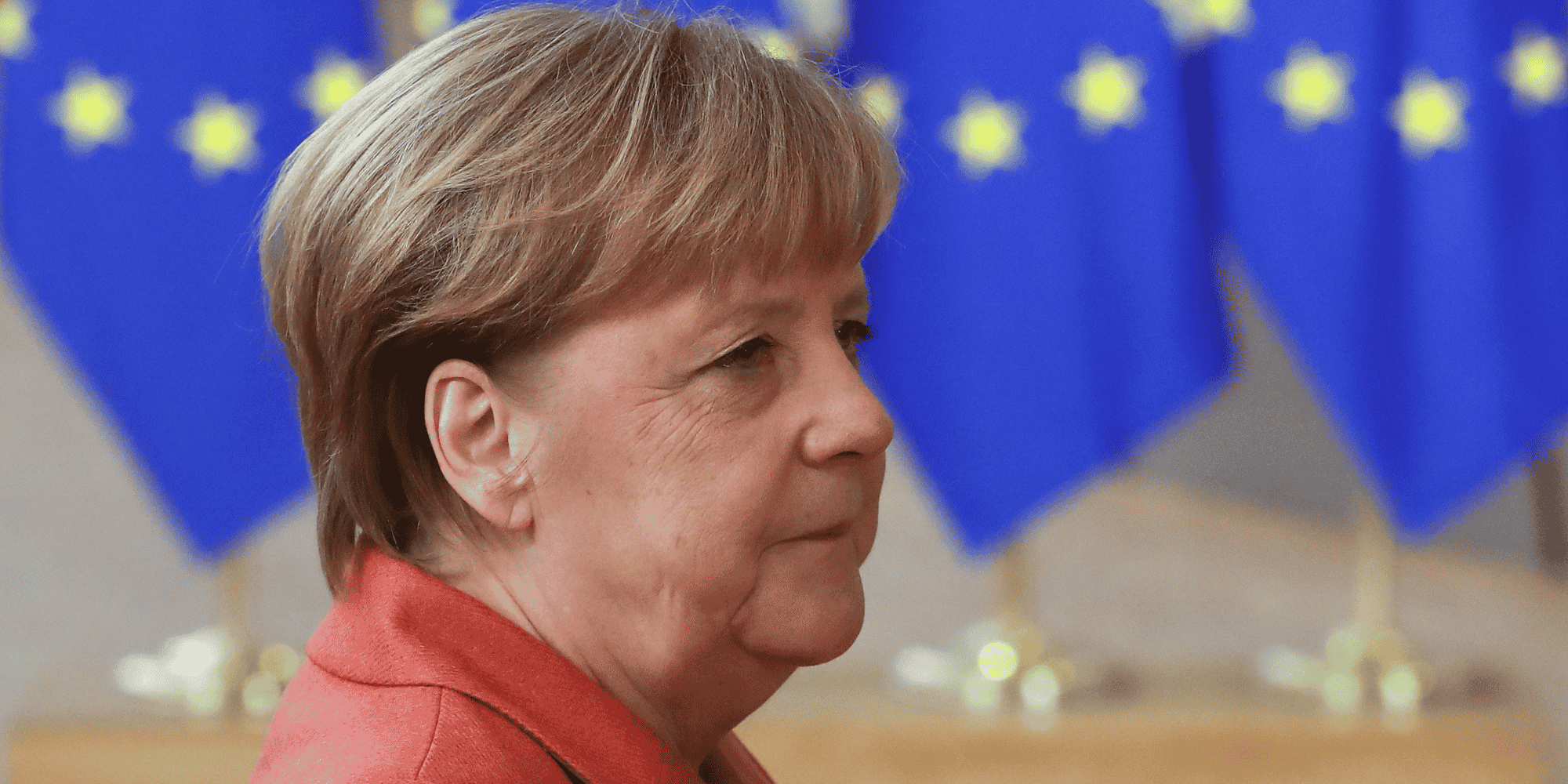Arrivée d'Angela Merkel au sommet des leaders européens à Bruxelles, le 12 décembre 2019.