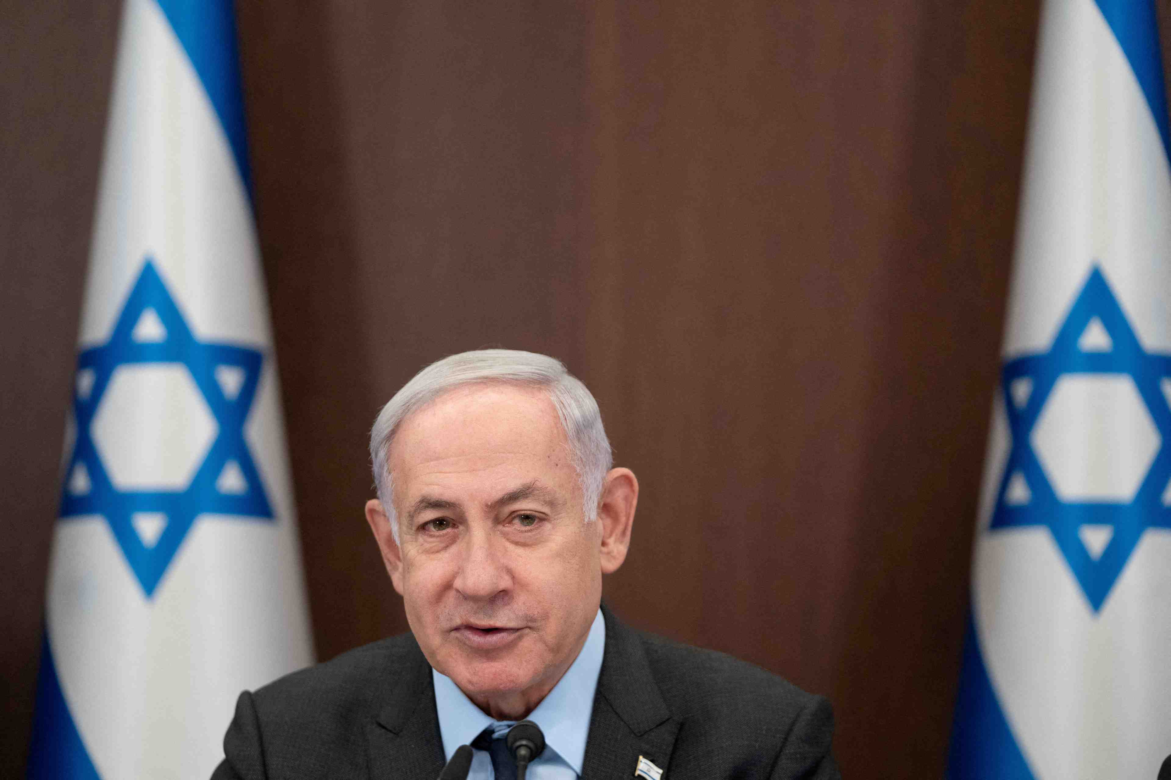 Le premier ministre israelien benjamin netanyahu preside une reunion du cabinet a jerusalem