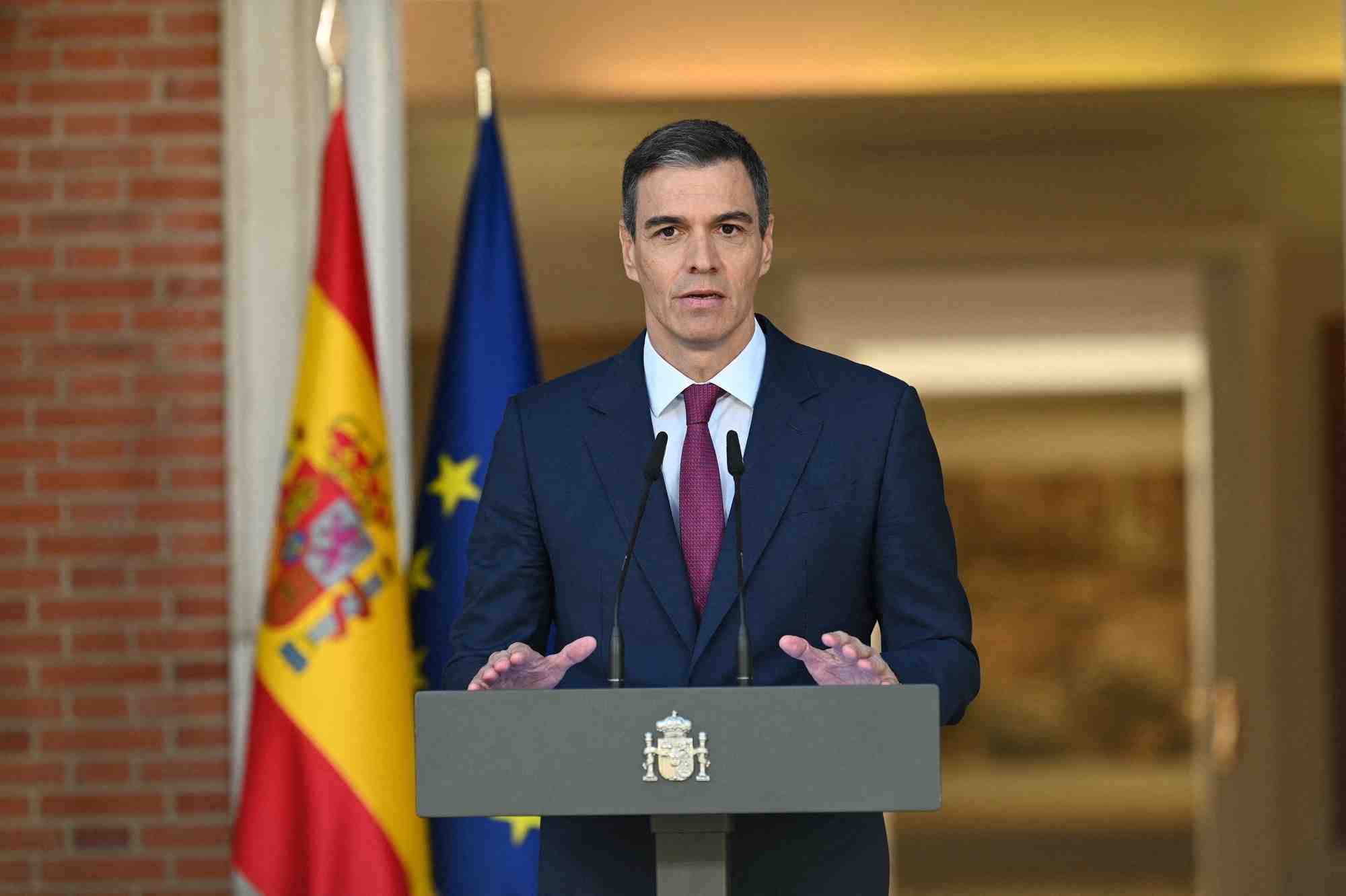 Le premier ministre espagnol pedro sanchez
