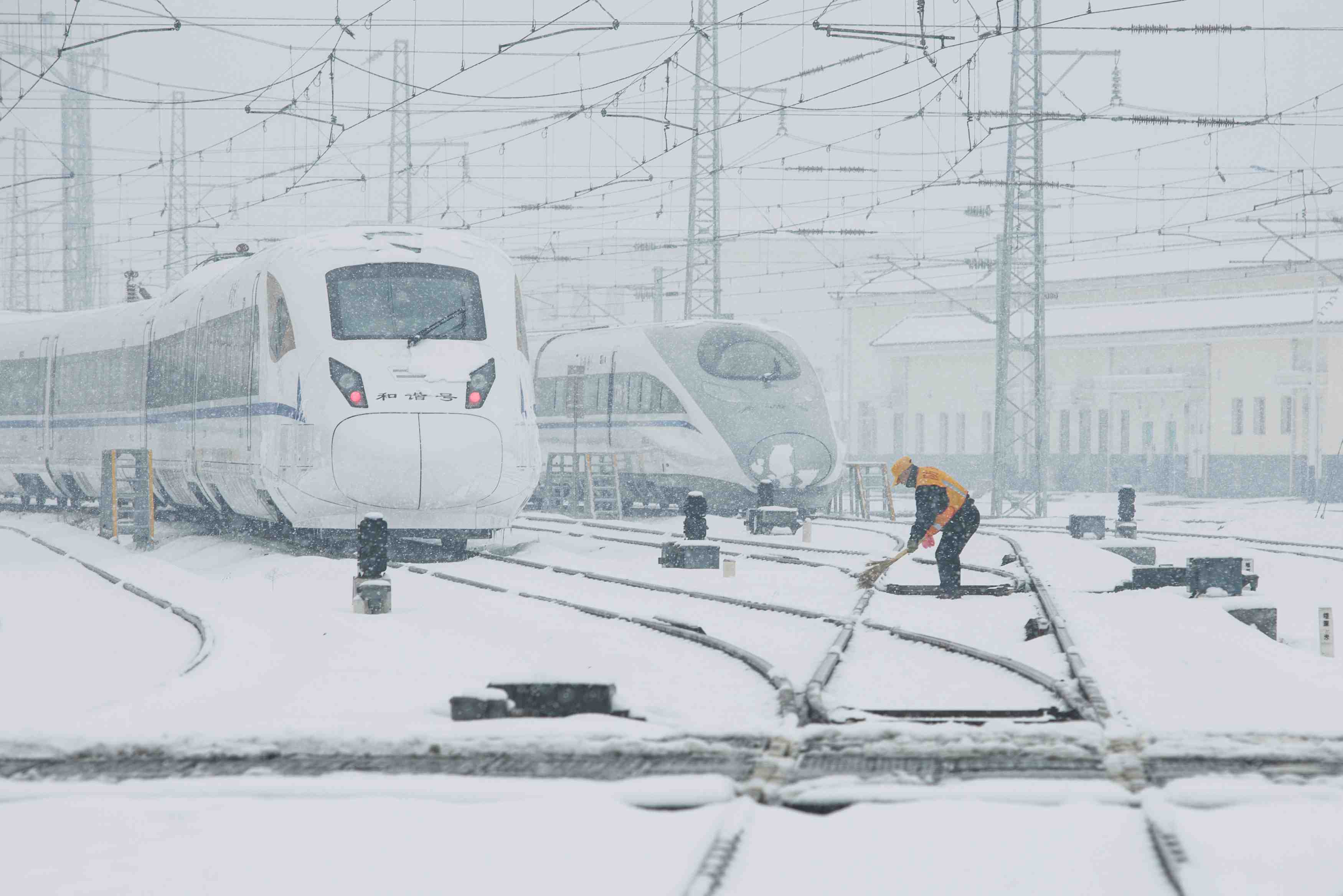 Les transports perturbes en chine par de fortes chutes de neige