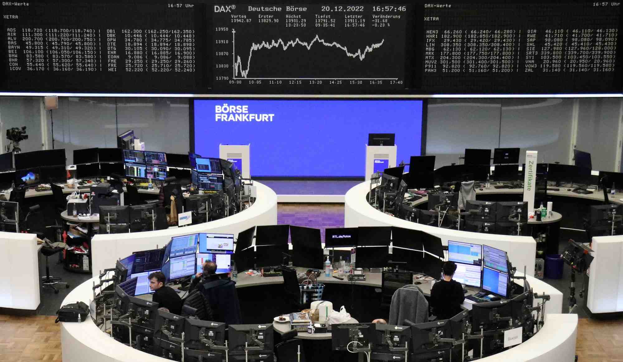 Le graphique de l'indice boursier allemand dax est represente a la bourse de francfort