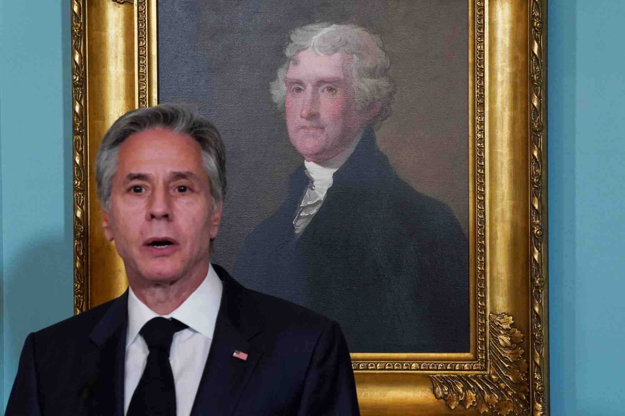 Le secretaire d'etat americain antony blinken a washington, aux etats-unis
