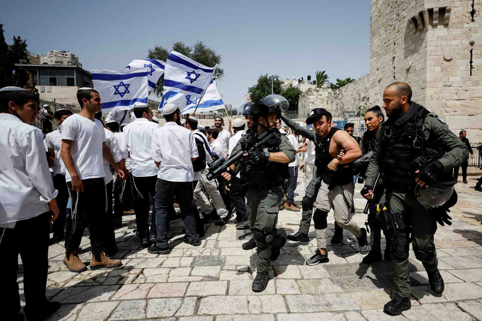 Vives tensions a jerusalem avant la "marche des drapeaux"