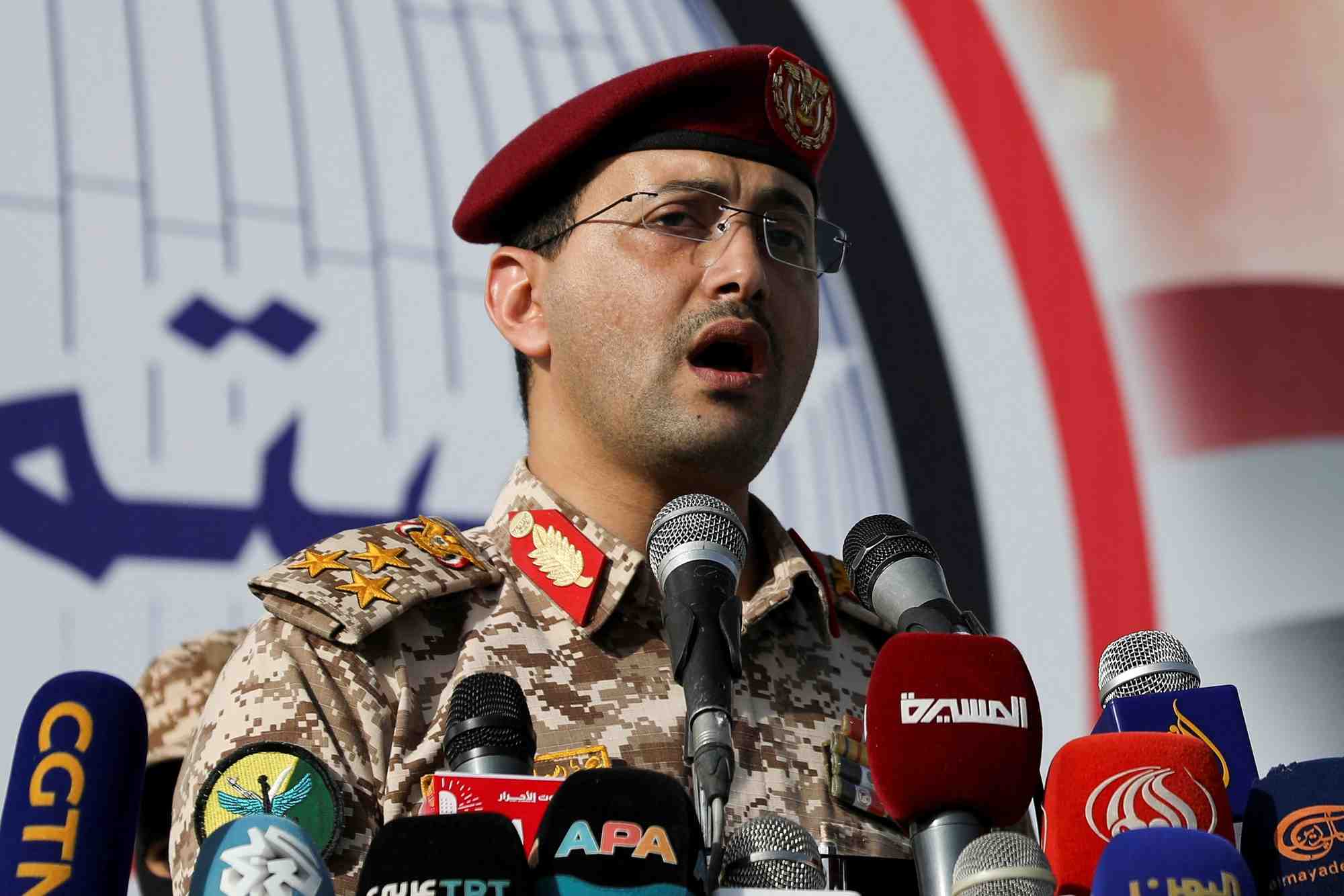 Le porte-parole militaire des houthis, yahya sarea