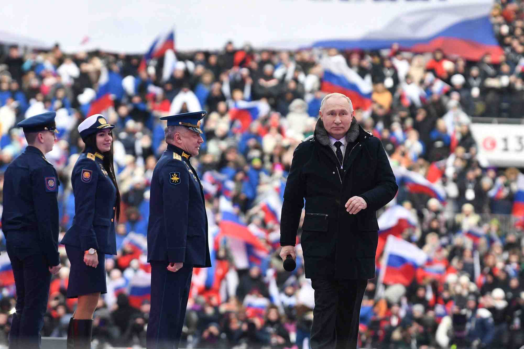 Le president russe vladimir poutine lors d'un concert a moscou, russie