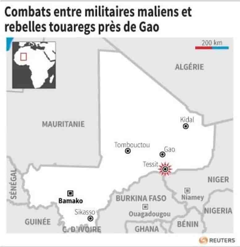 Combats entre militaires maliens et rebelles touaregs pres de gao
