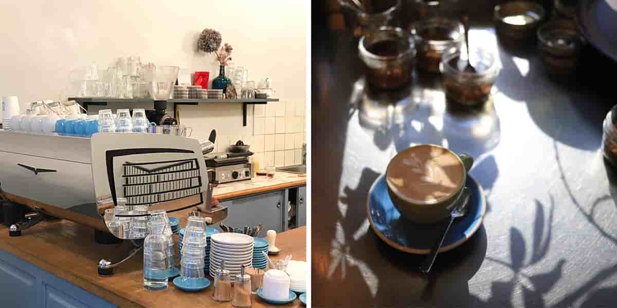 À gauche, le Télescope à Paris. À droite, le café Coogee à Marseille.