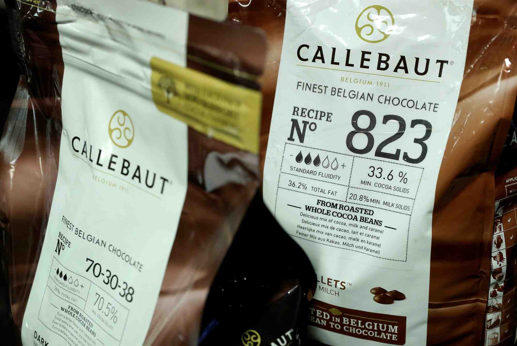 Des produits barry callebaut lors de la conference de presse annuelle de l'entreprise a zurich