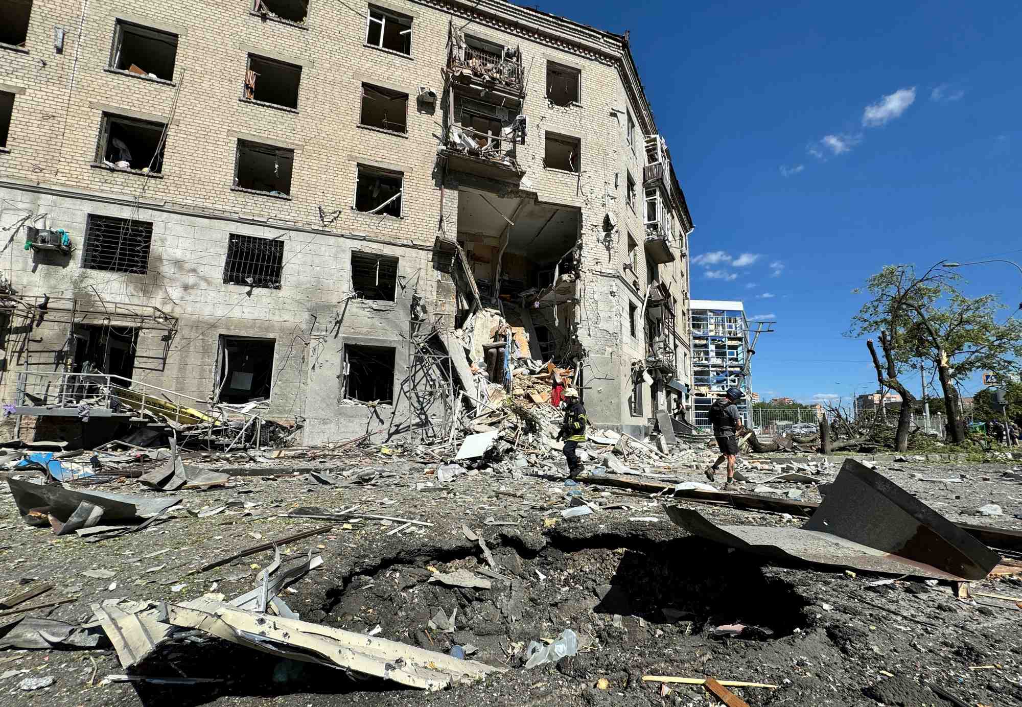 Aftermath of a russian air attack in kharkiv