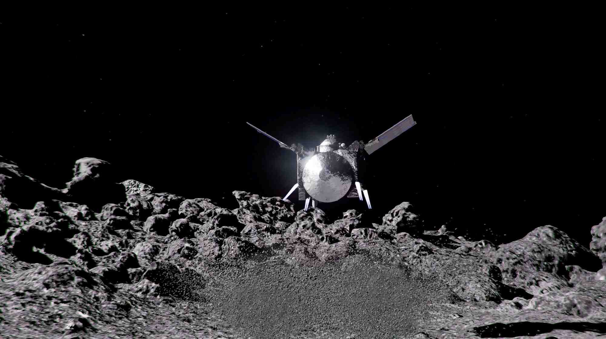 La sonde osiris-apex de la nasa survole la surface de l'asteroide apophis proche de la terre