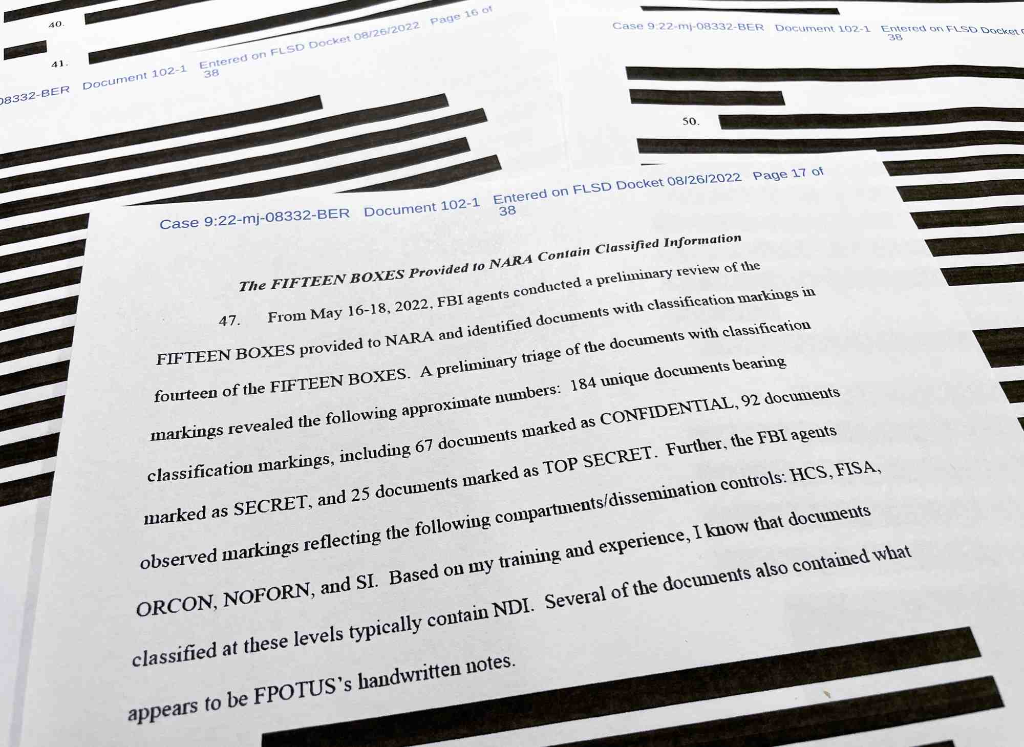Le document justifiant la perquisition chez trump rendu public