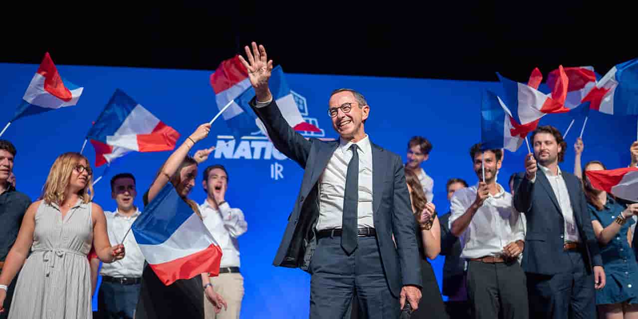 Bruno Retailleau à la Maison de la mutualité le 28 juin.