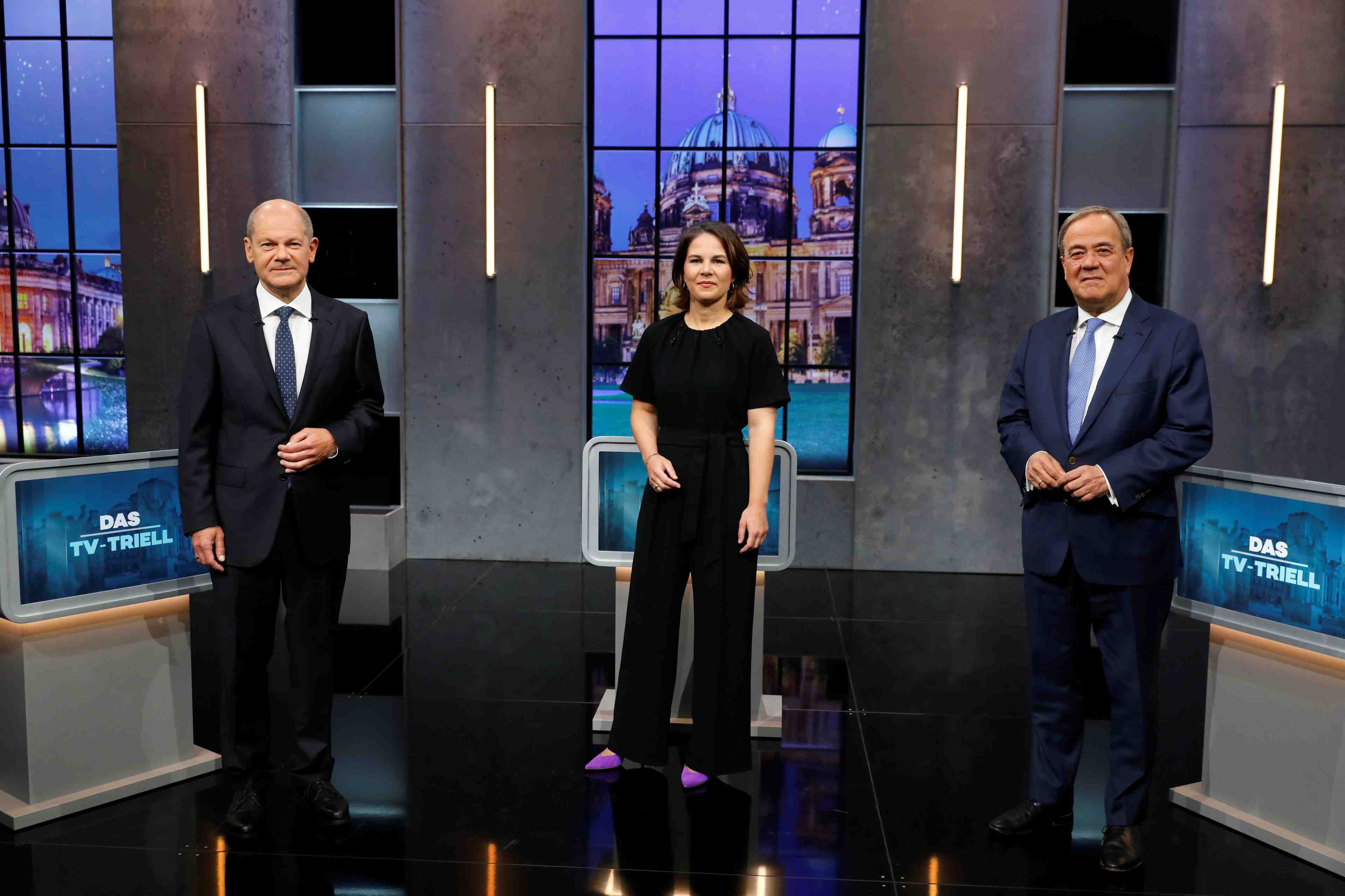 Allemagne: scholz en vue face a laschet lors du dernier debat electoral