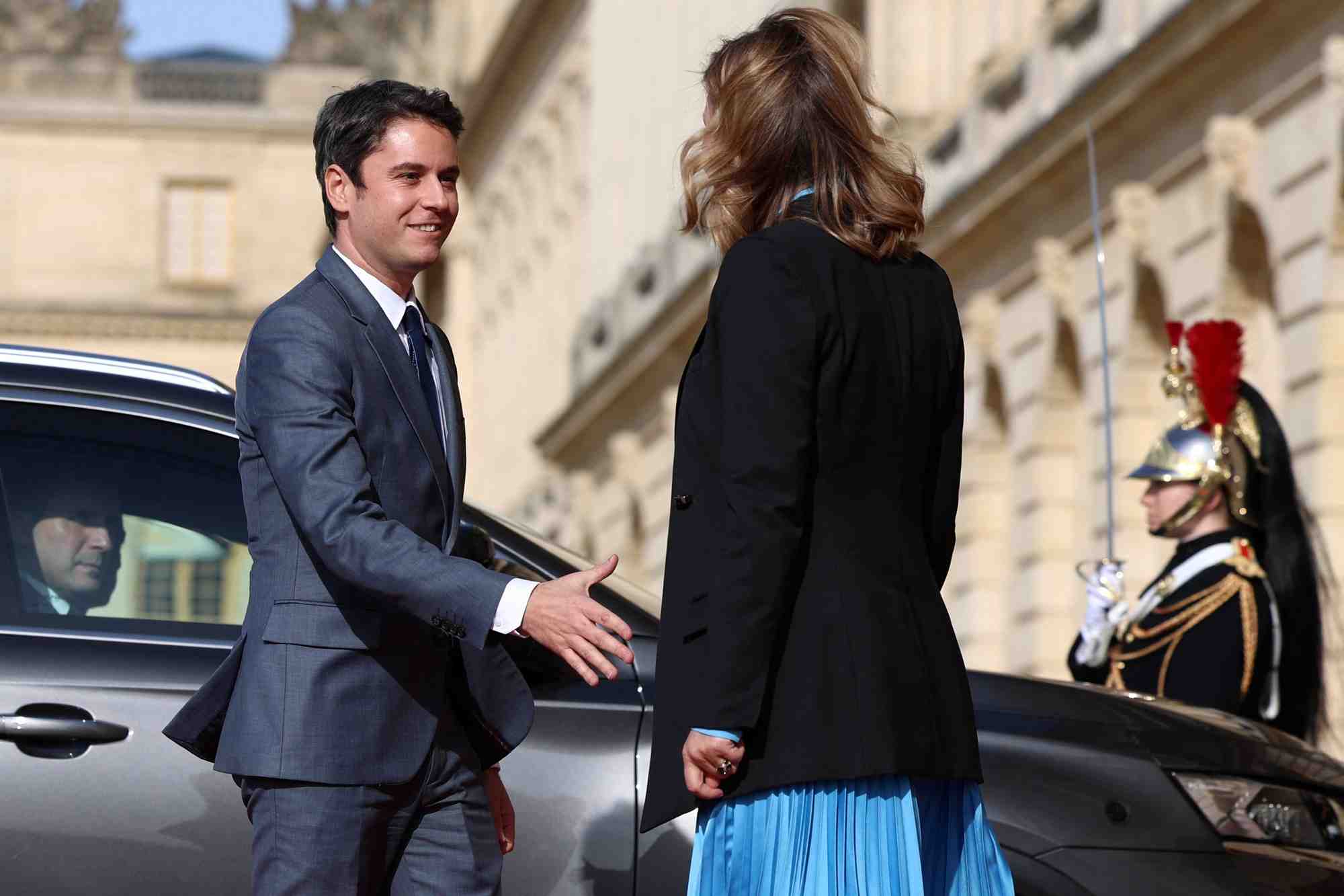 Gabriel attal et yael braun-pivet a versailles