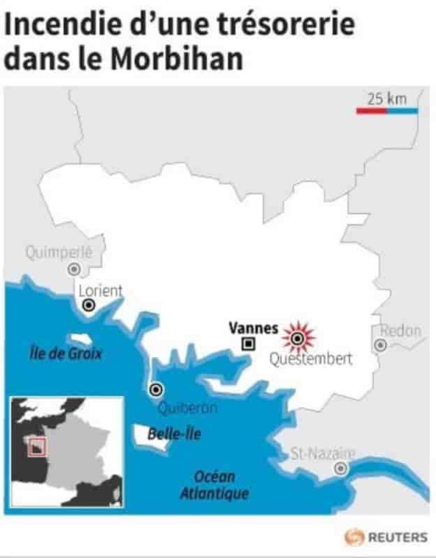 Incendie d'une trésorerie en Bretagne