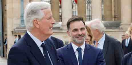 Le Premier ministre Michel Barnier et le ministre des Comptes publics Laurent Saint-Martin