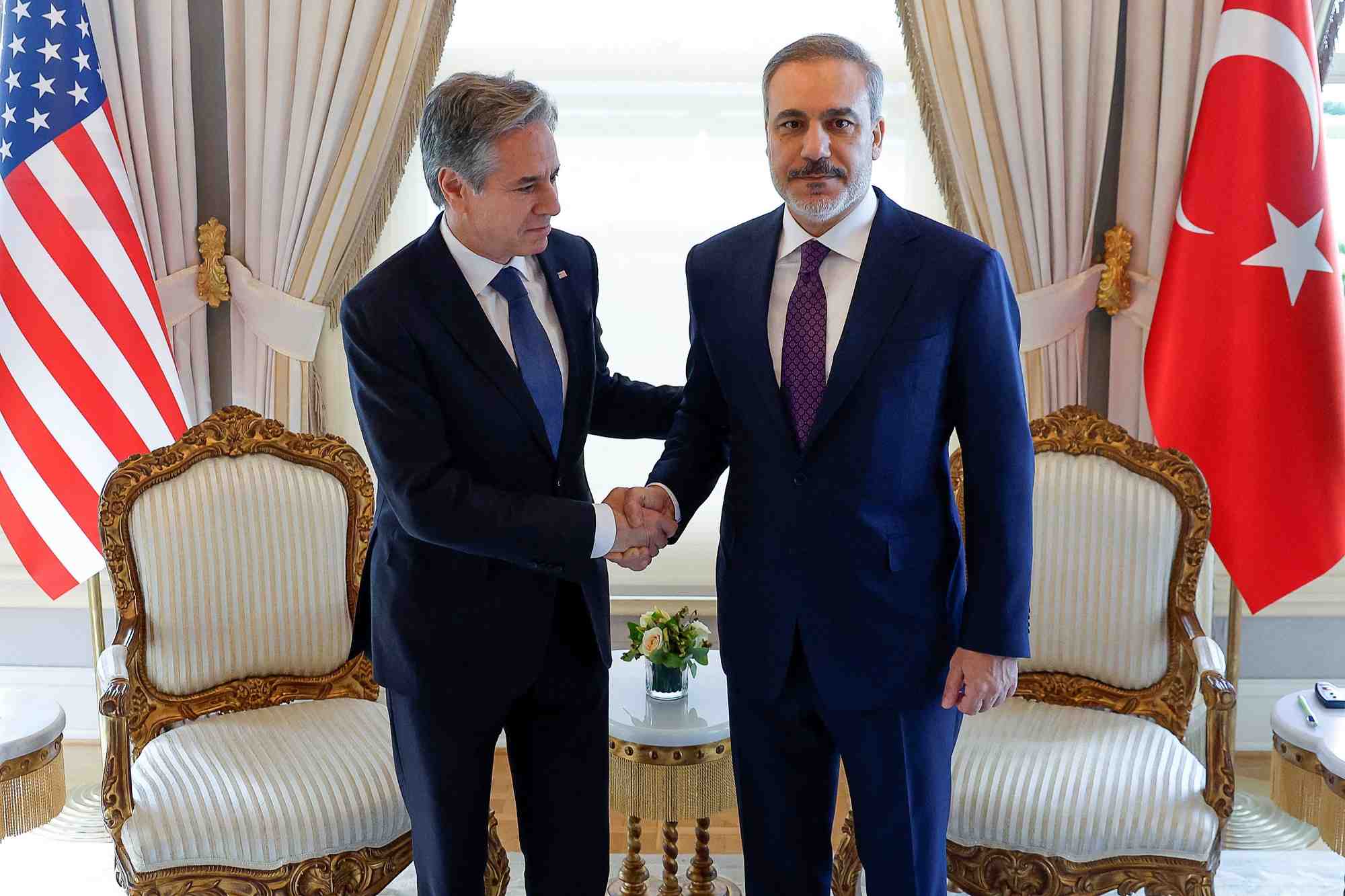 Le secretaire d'etat americain blinken en visite en turquie