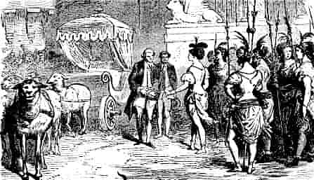 llustration par Jean-Michel Moreau page 32 de Candide (Voltaire, 1787)