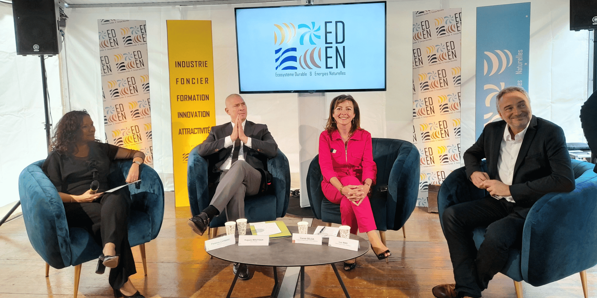 Le 30 septembre, le comité EDEN a été lancé sur le site de Genvia, à Béziers, en présence de Florence Lambert (présidente de Genvia), Hugues Moutouh (préfet de l'Hérault), Carole Delga (présidente de la Région Occitanie) et Luc Mas (directeur du site de Cameron Schlumberger).
