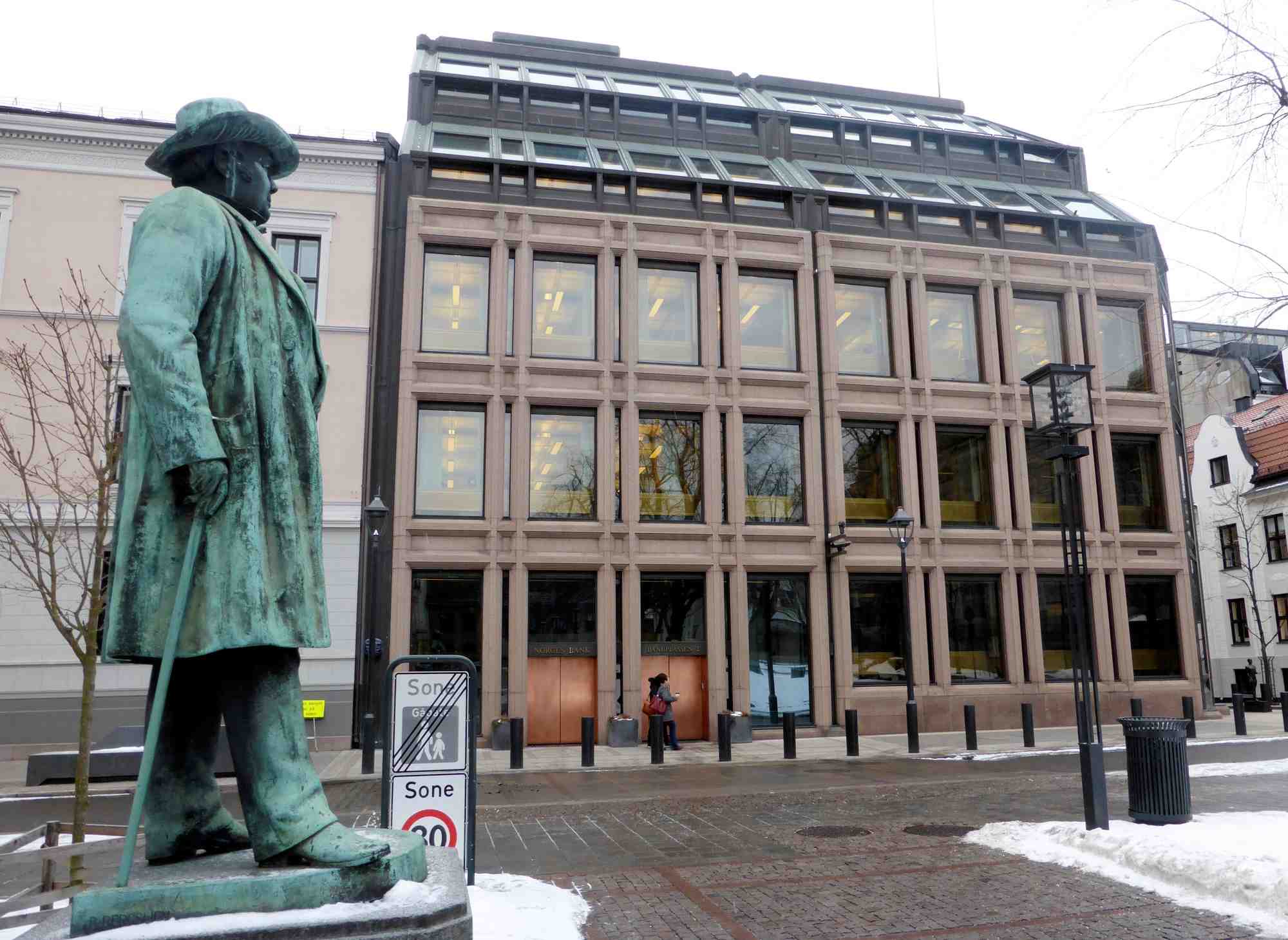 Vue generale de la banque centrale norvegienne a oslo
