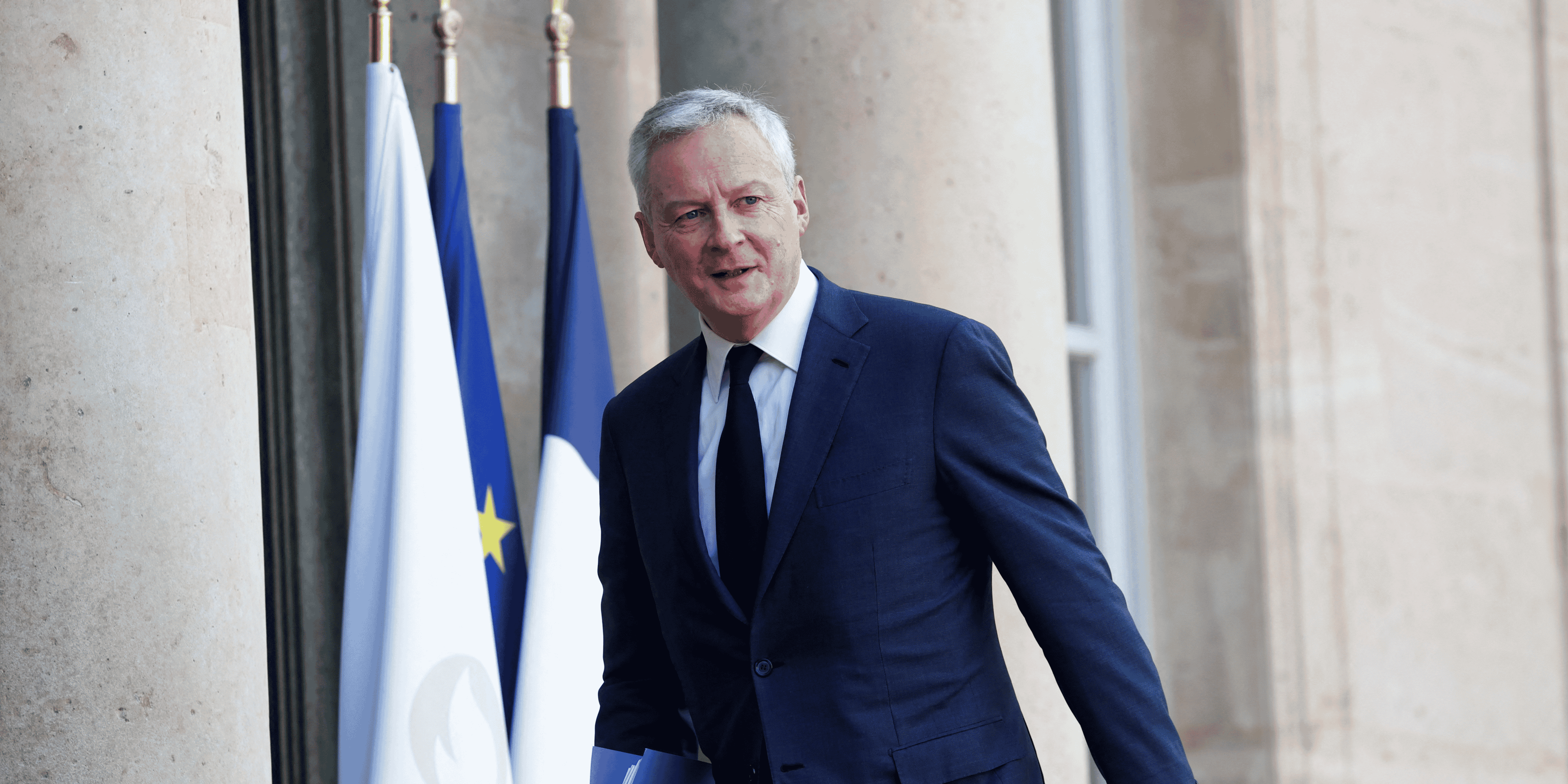 Le ministre de l'economie et des finances bruno le maire au palais de l'elysee a paris