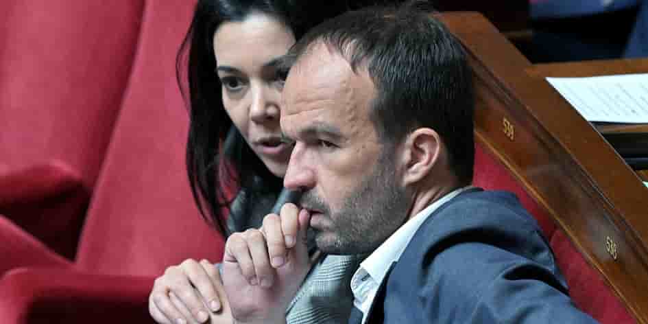 Sophia Chikirou et Manuel Bompard à l’Assemblée nationale en mai 2023.